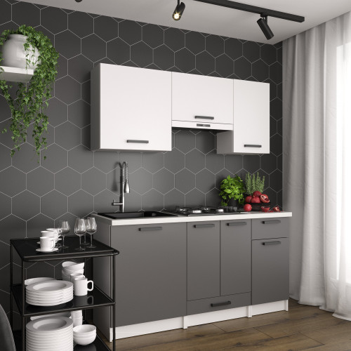 Кухня модульная MebelStar Nika 1,6 м Аляска белый/Антрацит (MBS-1452)