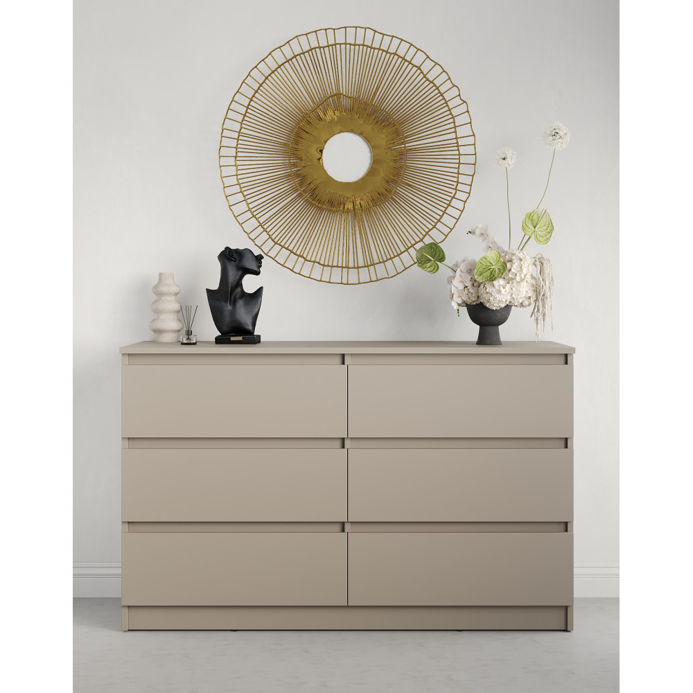 Комод для вещей MebelStar Нео 6Ш 120x43x75,5 см Кашемир (MBS-1085)