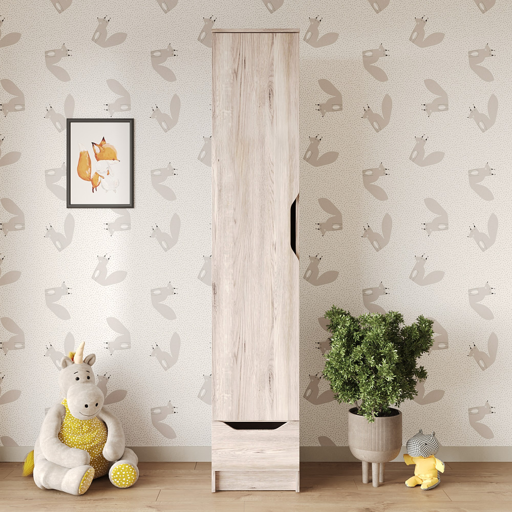 Пенал закрытый 1Д1Ш Лилу 40x40x210 см Аляска серый (MBS-1385)