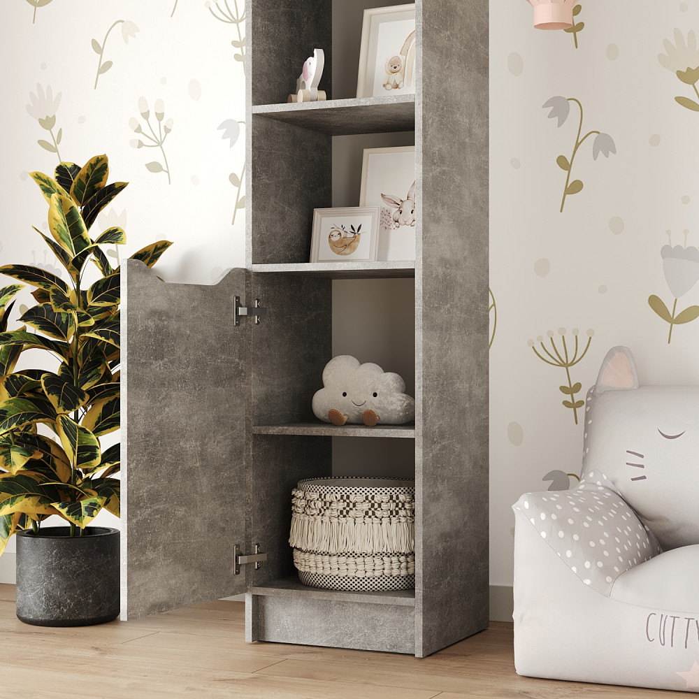 Пенал с открытыми полками 1Д Лилу 40x40x210 см Бетон (MBS-1395)