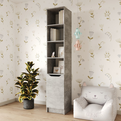 Пенал с открытыми полками 1Д Лилу 40x40x210 см Бетон (MBS-1395)