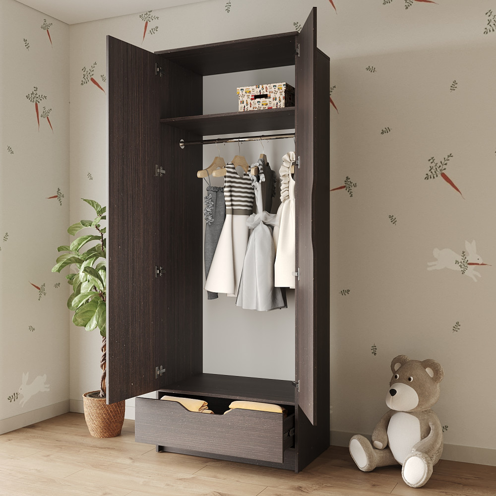 Шкаф распашной MebelStar 2Д1Ш Лилу 80x50x210 см Дуб ристрето (MBS-1405)