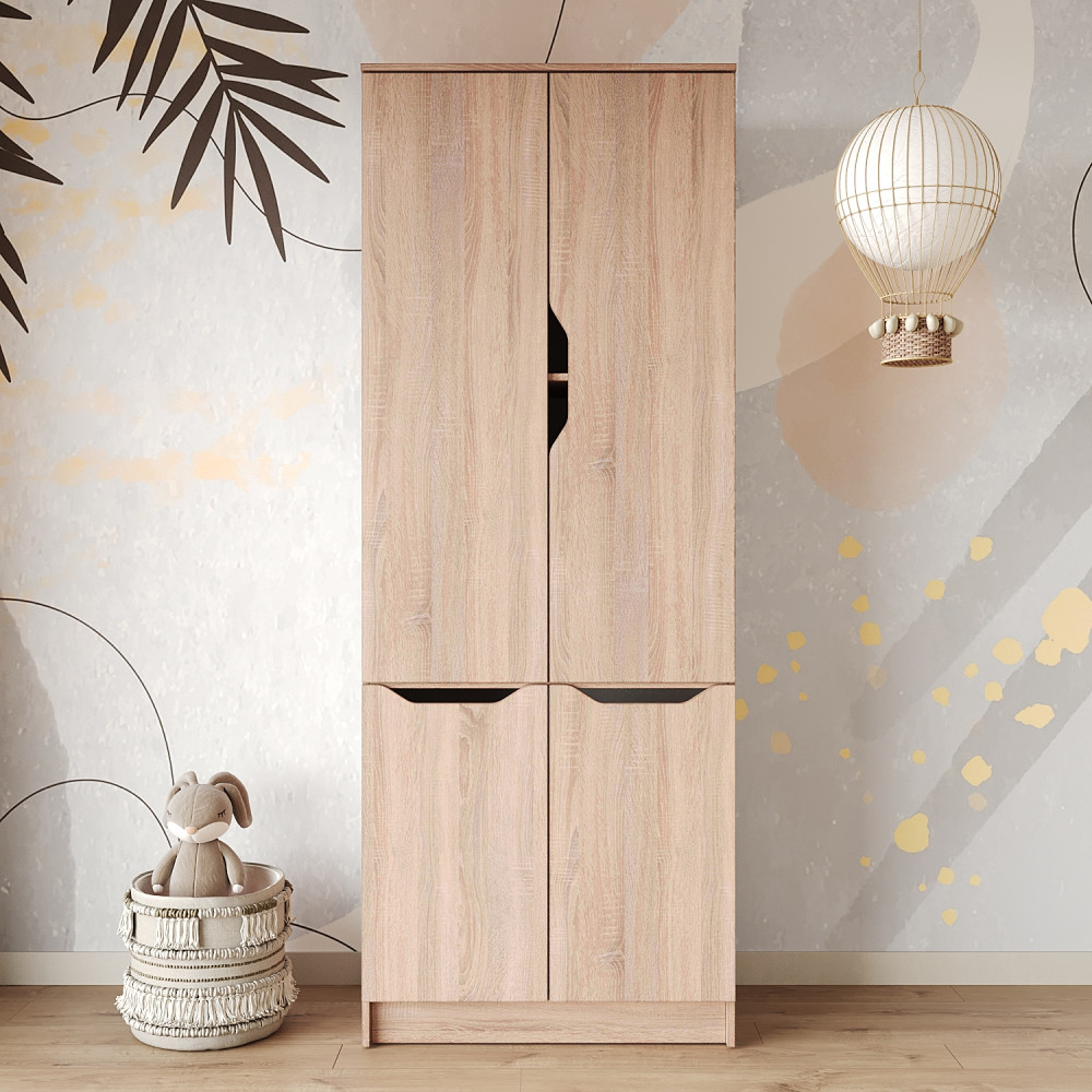 Шкаф распашной MebelStar 4Д Лилу 80x40x210 см Дуб сонома (MBS-1415)