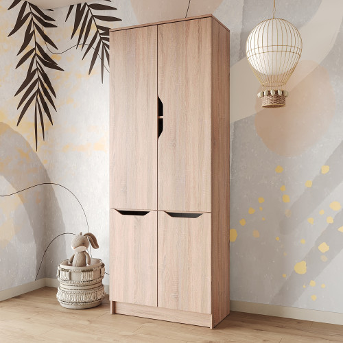 MebelStar Swing Wardrobe 4D Lilu Sonoma oak, 80x40x210 cm (MBS-1415)