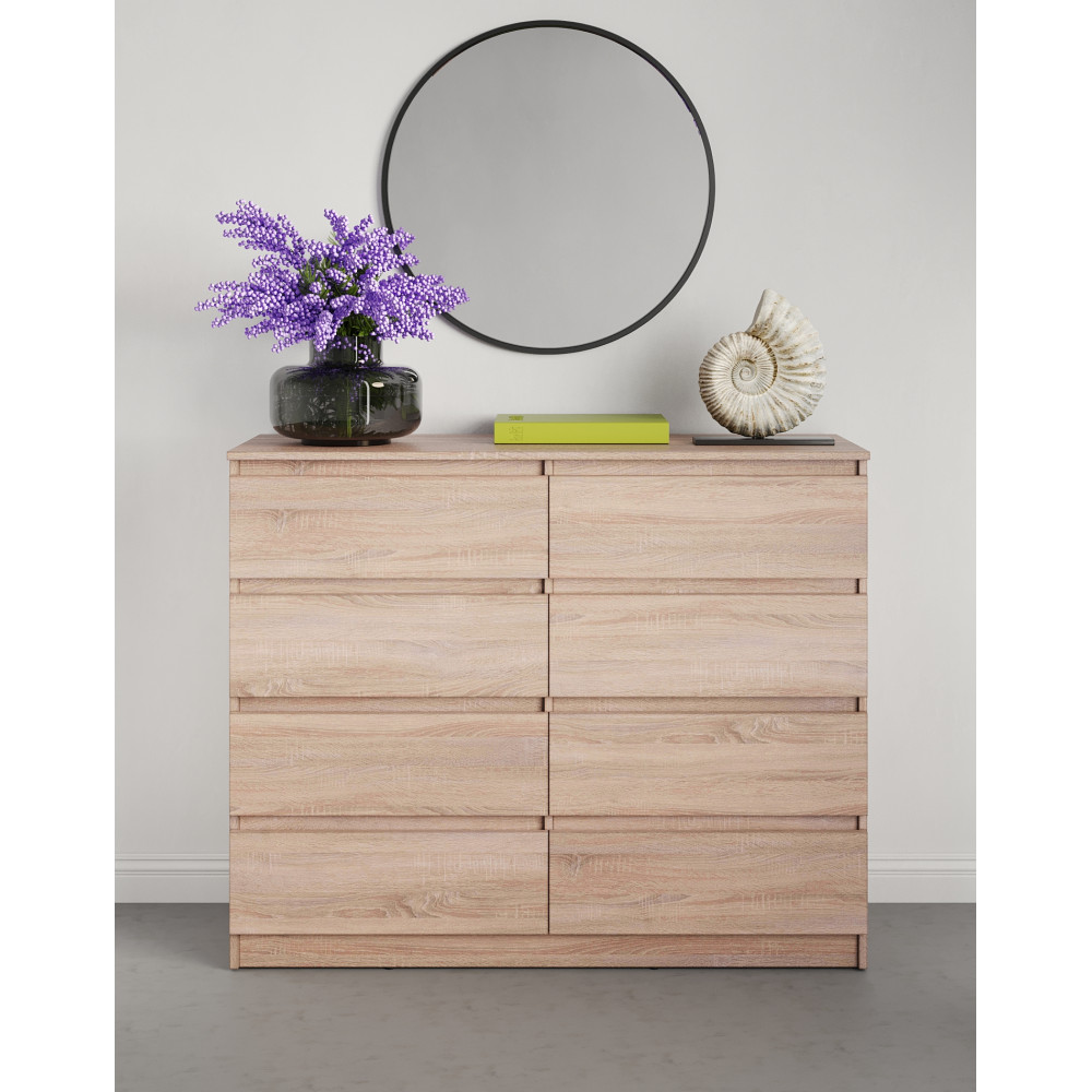 Комод в спальню MebelStar Нео 8Ш 120x43x98 см Дуб сонома (MBS-1095)