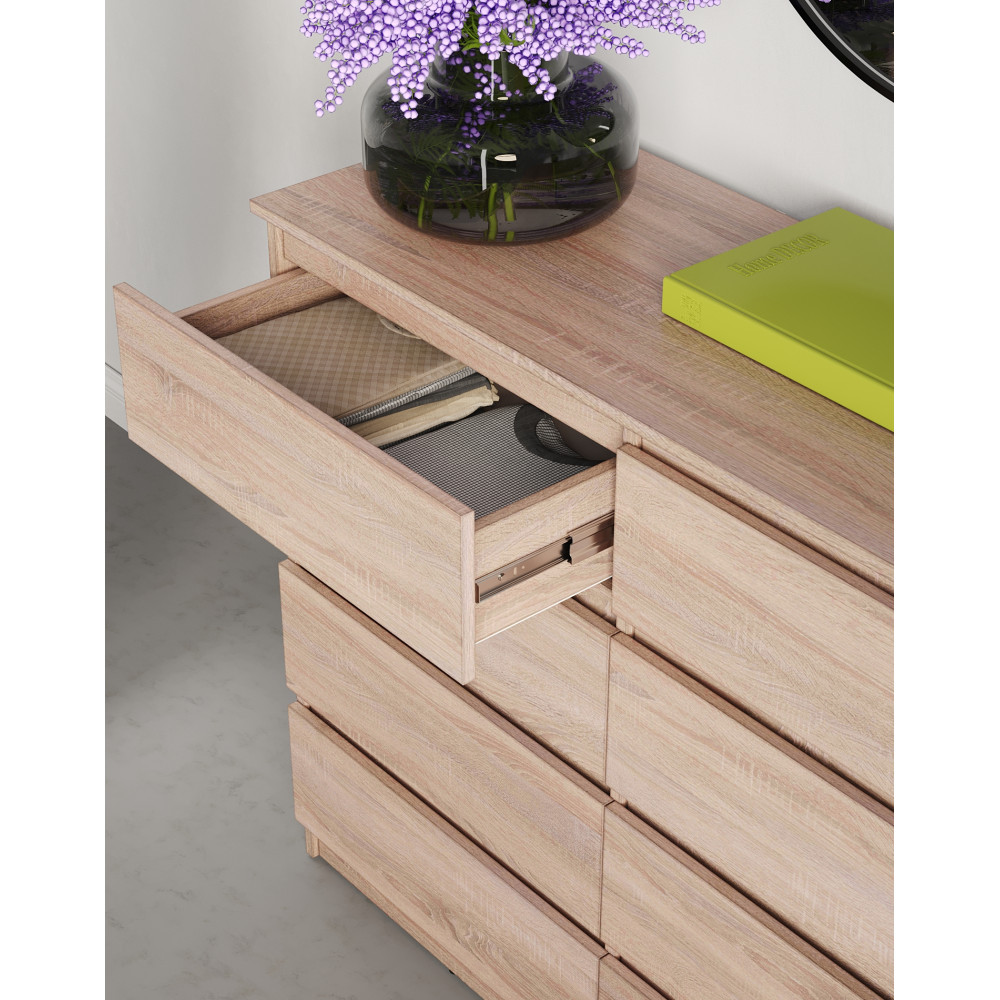 Комод в спальню MebelStar Нео 8Ш 120x43x98 см Дуб сонома (MBS-1095)