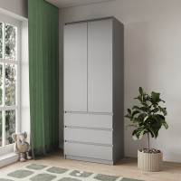 Шкаф распашной с ящиками MebelStar Нео 2Д3Ш 80x50x210 см Серая мышка (MBS-1115)