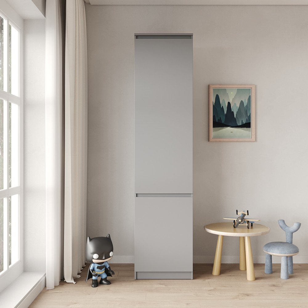 Пенал закрытый с полками MebelStar Нео 2Д 50x50x210 см Серая мышка (MBS-1175)