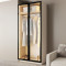 MebelStar 2-door wardrobe Oscar Showcase BL-B with LED lighting, standard Cashmere, 100x52x220 cm (MBS-11692)