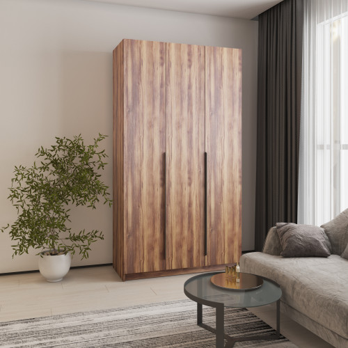 Шкаф 3-дверный MebelStar Оскар ДСП BL-B, стандарт 120x52x220 см Дуб янтарный (MBS-4533)