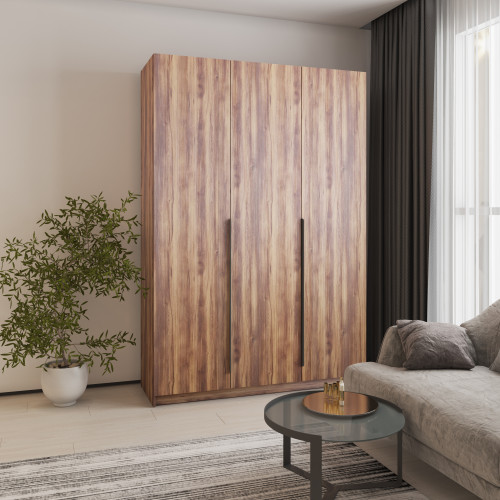 Шкаф 3-дверный MebelStar Оскар ДСП BL-B, стандарт 150x52x220 см Дуб янтарный (MBS-4593)