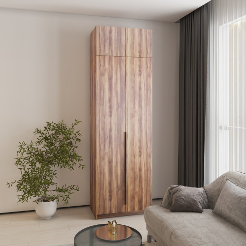 Шкаф 2-дверный с антресолью MebelStar Оскар ДСП BL-B, стандарт 80x52x260 см Дуб янтарный (MBS-4773)