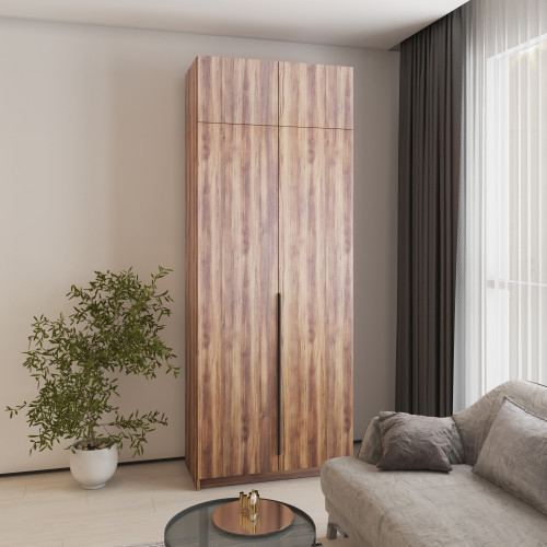 Шафа 2-дверна з антресоллю MebelStar Оскар ДСП BL-B, стандарт 100x52x260 см Дуб бурштиновий (MBS-4823)