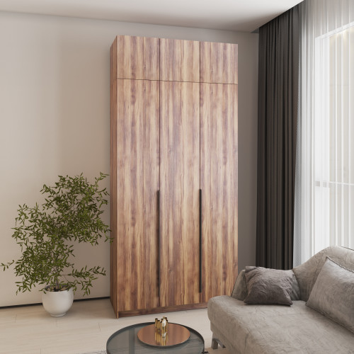 Шкаф 3-дверный с антресолью MebelStar Оскар ДСП BL-B, стандарт 120x52x260 см Дуб янтарный (MBS-4873)