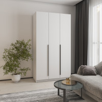 MebelStar 3-door Wardrobe Oscar MDF Ultra Mat BL-B, standard Alaska white/White, 120x52x220 cm (MBS-5658)