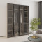MebelStar 4-door wardrobe Oscar Showcase BL-B, standard Cashmere, 160x52x220 cm (MBS-6719)