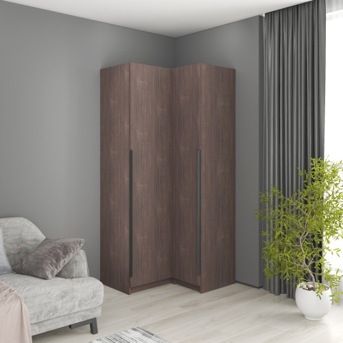 MebelStar Corner wardrobe Oscar chipboard BL-B, standard Ristreto oak, 97x52x220 cm (MBS-6969)