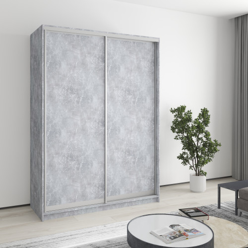 Шкаф-купе двухдверный MebelStar Комбо AL 2ДСП 150x60x210 см Бетон (MBS-2714)