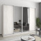 MebelStar Four-door wardrobe Standard AL 2DSP/2 Mirrors Alaska gray, 270x60x210 cm (MBS-12248)