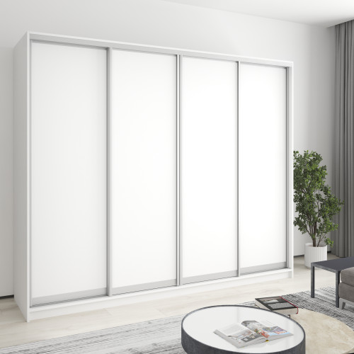 MebelStar Four-door wardrobe Standard AL 4DSP Alaska white, 250x60x210 cm (MBS-12198)