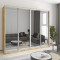 MebelStar Four-door wardrobe Standard AL 4 Mirrors Tahoe Oak, 250x45x210 cm (MBS-12378)
