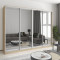 MebelStar Four-door wardrobe Combo AL 4 Mirrors Sonoma Oak, 270x45x210 cm (MBS-12588)