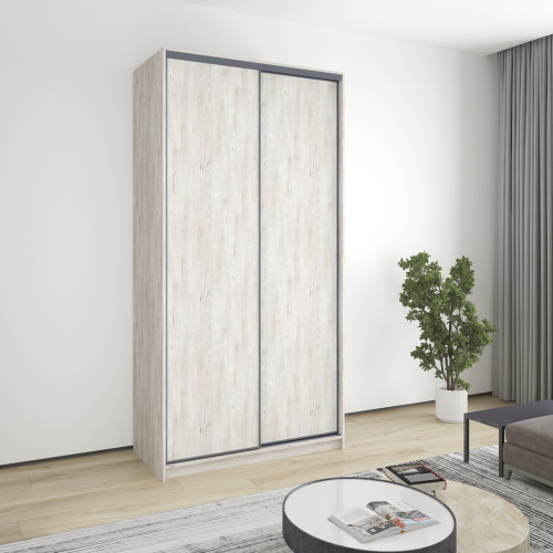 Шкаф-купе двухдверный MebelStar Бавария 2ДСП 120x60x240 см Аляска серый (MBS-4385)