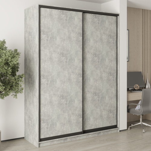 Шафа-купе дводверна MebelStar Уні BG 2ДСП 180x45x240 см Бетон (MBS-10448)