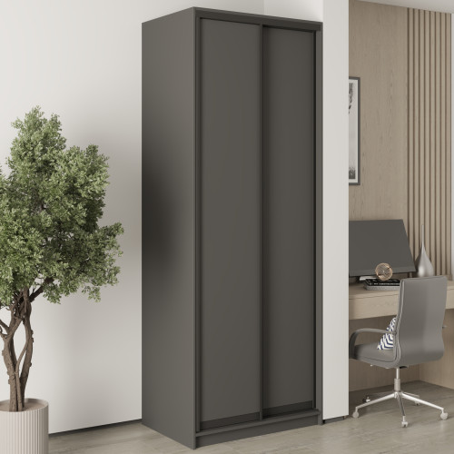 Шафа-купе дводверна MebelStar Стандарт BG 2ДСП 90x60x240 см Антрацит (MBS-10038)