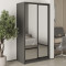 MebelStar Two-door wardrobe Standard BG 2 Mirrors Anthracite, 110x60x210 cm (MBS-11228)