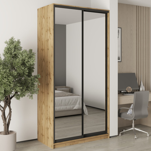 Шкаф-купе двухдверный MebelStar Стандарт BG 2 Зеркала 120x60x240 см Дуб тахо (MBS-10428)