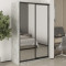 MebelStar Two-door wardrobe Standard BG 2 Mirrors Concrete, 130x45x210 cm (MBS-11158)