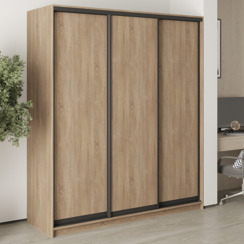 MebelStar Three-door wardrobe Combo BG 3DSP Sonoma Oak, 180x45x210 cm (MBS-8908)