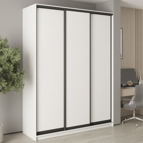 MebelStar Three-door wardrobe Combo BG 3DSP Alaska white, 180x45x240 cm (MBS-9408)