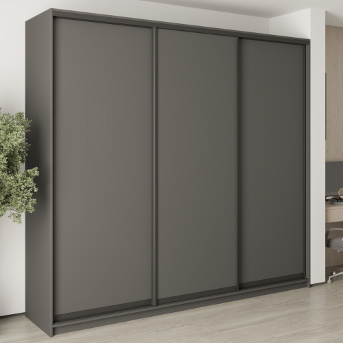 Шафа-купе тридверна MebelStar Уні BG 3ДСП 260x45x240 см Антрацит (MBS-7690)