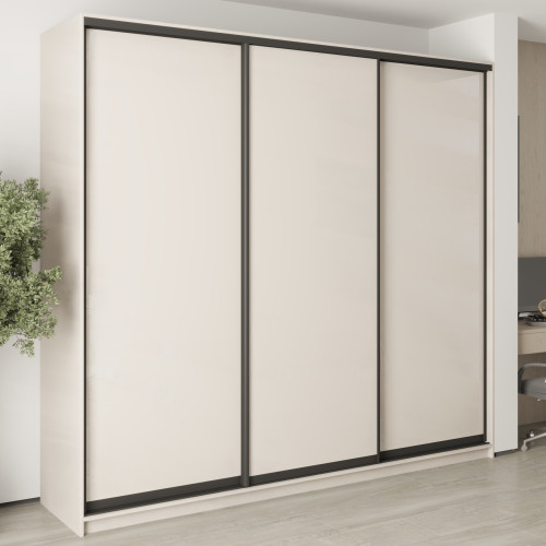 Шафа-купе тридверна MebelStar Уні BG 3ДСП 260x60x240 см Кашемір (MBS-7710)