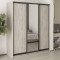 MebelStar Three-door wardrobe Combo BG 2DSP/Mirror Alaska gray, 180x45x210 cm (MBS-9148)