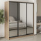 MebelStar Three-door wardrobe Uni BG 3 Mirrors Sonoma oak, 180x45x210 cm (MBS-8150)