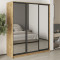MebelStar Three-door wardrobe Combo BG 3 Mirrors Tahoe Oak, 180x45x210 cm (MBS-9388)