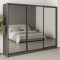 MebelStar Three-door wardrobe Uni BG 3 Mirrors Anthracite, 260x45x210 cm (MBS-8050)