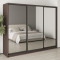 MebelStar Three-door wardrobe Uni BG 3 Mirrors Ristreto oak, 260x45x210 cm (MBS-8090)