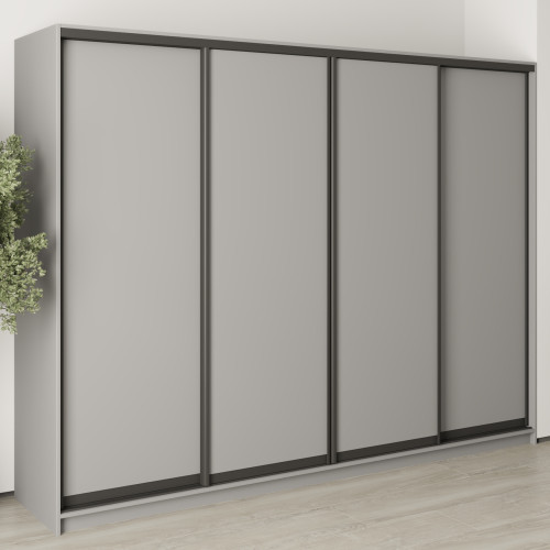 MebelStar Four-door wardrobe Standard BG 4DSP Gray mouse, 270x45x210 cm (MBS-11788)