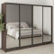 MebelStar Four-door wardrobe Standard BG 4 Mirrors Ristreto Oak, 270x60x210 cm (MBS-11928)