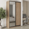 MebelStar Two-door wardrobe Standard BG DSP/Mirror Sonoma Oak, 130x60x240 cm (MBS-10258)