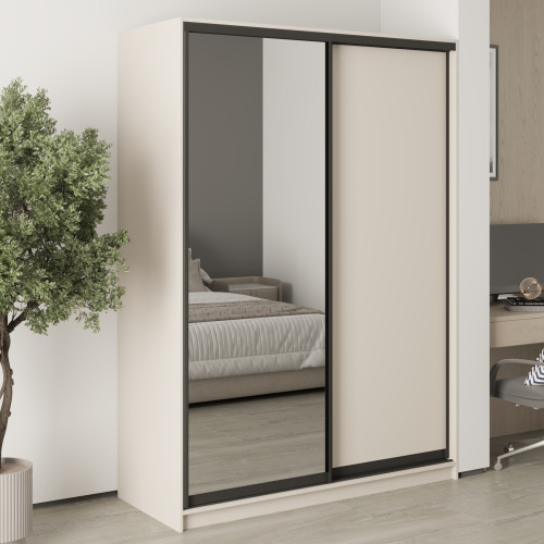 MebelStar Two-door wardrobe Combo BG DSP/Mirror Cashmere, 150x45x210 cm (MBS-11548)