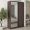 MebelStar Two-door wardrobe Combo BG DSP/Mirror Ristreto Oak, 150x45x240 cm (MBS-10688)