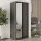 MebelStar Two-door wardrobe Uni BG DSP/Mirror Anthracite, 90x45x210 cm (MBS-11358)