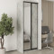 MebelStar Two-door wardrobe Standard BG DSP/Mirror Concrete, 90x45x240 cm (MBS-10128)