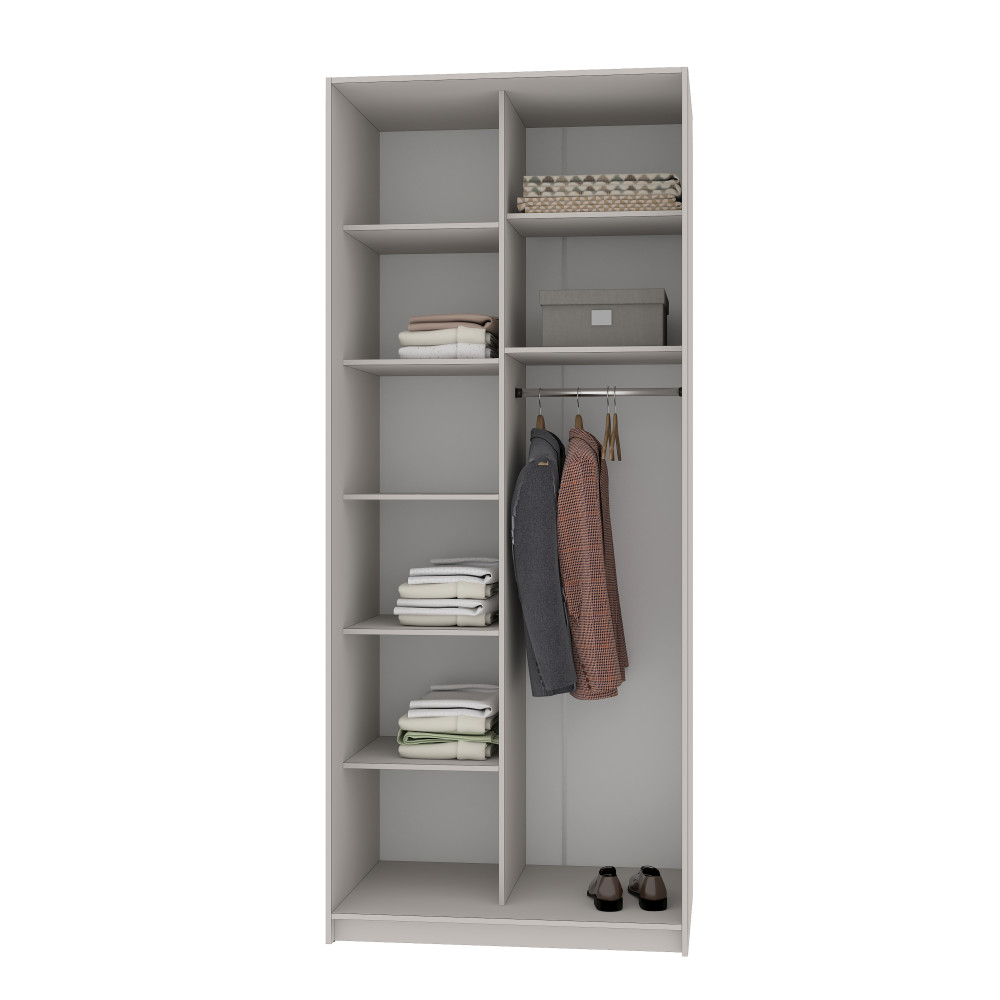MebelStar Two-door wardrobe Standard BG DSP/Mirror Cashmere, 100x60x240 cm (MBS-10228)
