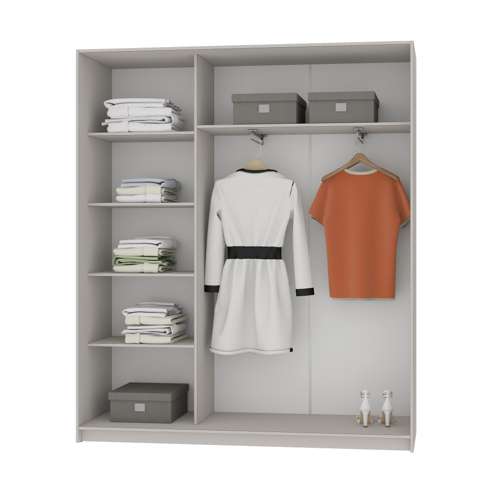 MebelStar Three-door wardrobe Uni BG 3DSP Tahoe oak, 180x45x210 cm (MBS-8120)